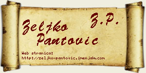 Željko Pantović vizit kartica